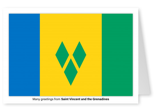 Cartão-postal com a bandeira de são Vicente e Granadinas