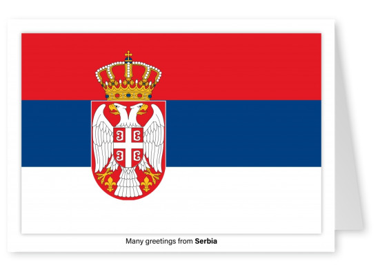 Cartão-postal com a bandeira da Sérvia