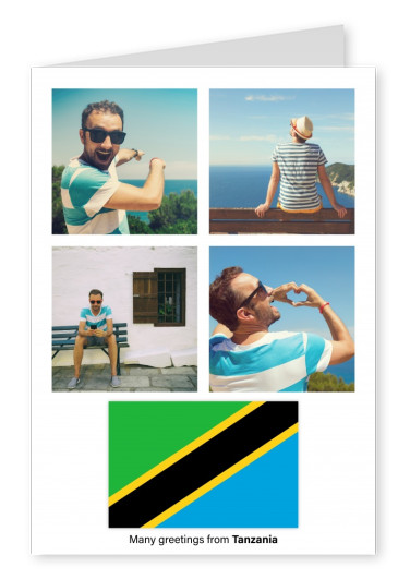 Cartão-postal com a bandeira da Tanzânia