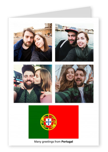 Cartão-postal com a bandeira de Portugal
