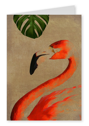 Kubistika antoehr flamingo with leaf