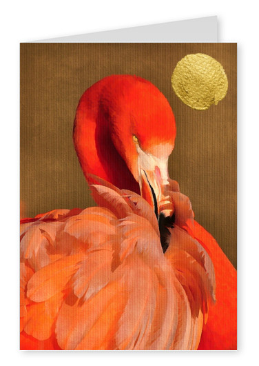 Kubistika flamingo (suprised?) with moon