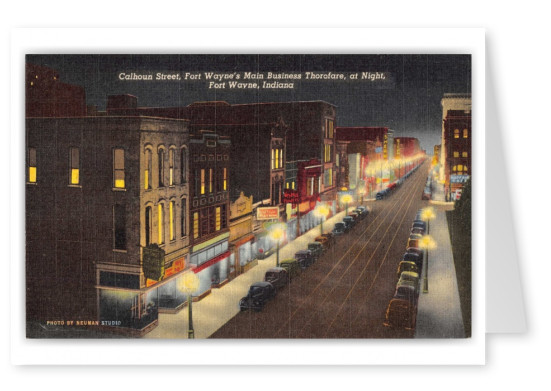 Fort Wayne, Indiana, Calhoun Street at night