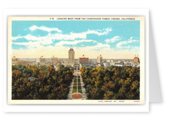 Fresno, California looking west from Courthouse Tower