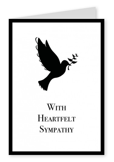 black silhouette of a dove with branch on white