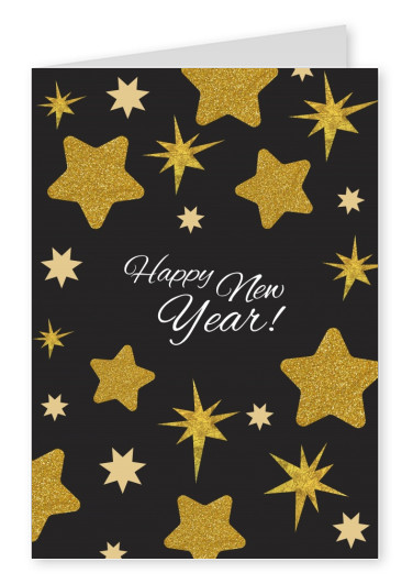 Happy New Year with golden stars