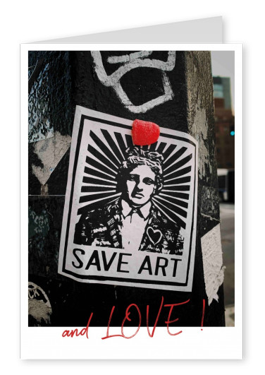postcard Save art and love
