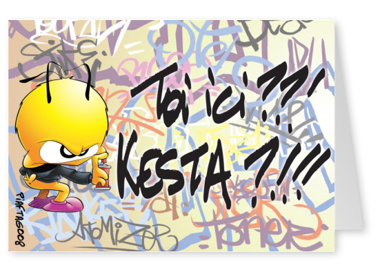 Le Piaf preventivo Graffiti tag Toi ici kesta