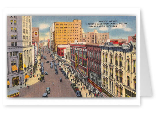 Grand Rapids, Michigan, Monroe Avenue looking east from Campau Square