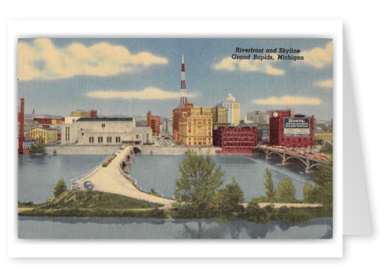 Grand Rapids Michigan Riverfront and Skyline