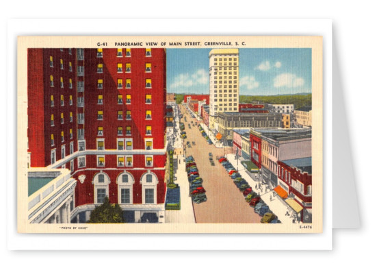 Greenville, South Carolina, panorama of Main Street