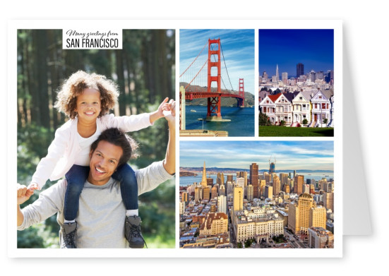 three photos of San Francisco with Golden Gate Bridge and citylife