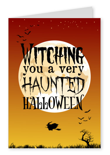 greeting card Haunted Halloween