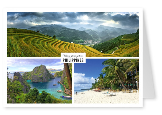 mountains and beach landscape of the Philippines in three pictures