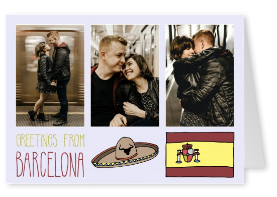 template with illustrations from Barcelona