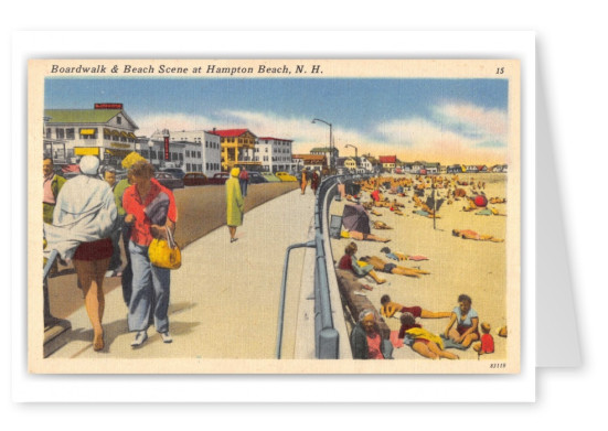 Hampton Beach, New Hampshire, Boardwalk and Beach Scene