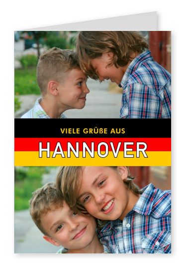 Hanover greetings in German flag design