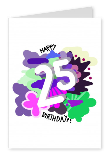 colorful card 25. Birthday