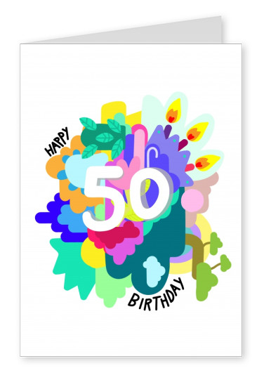 colorful card 50. Birthday