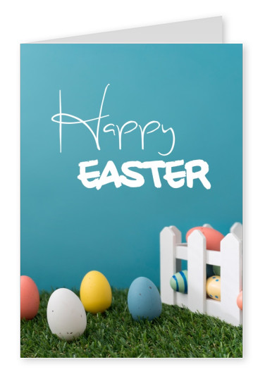Card with garden and easter egg