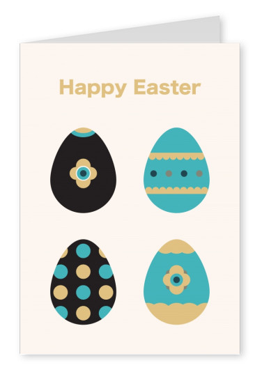 Card with Four Flat eastern eggs