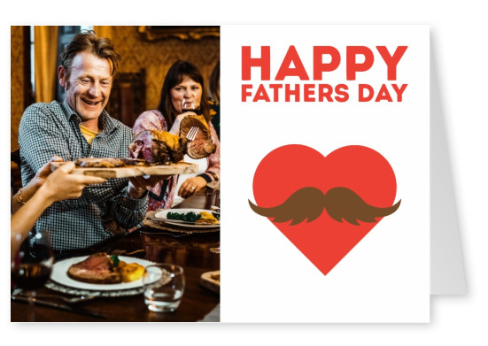 Happy Fathers Day Heart Moustache