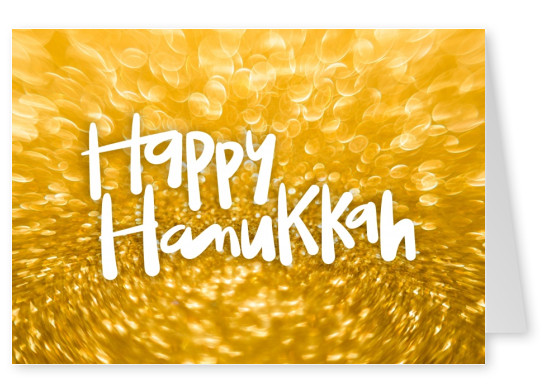 Happy hanukkah, golden background