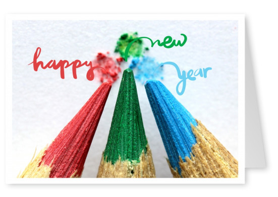 Happy New Year with color pencils