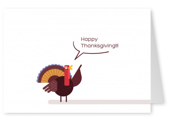 Le dindon en disant Happy Thanksgiving!
