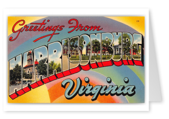 Harrisonburg Virginia Greetings Large Letter