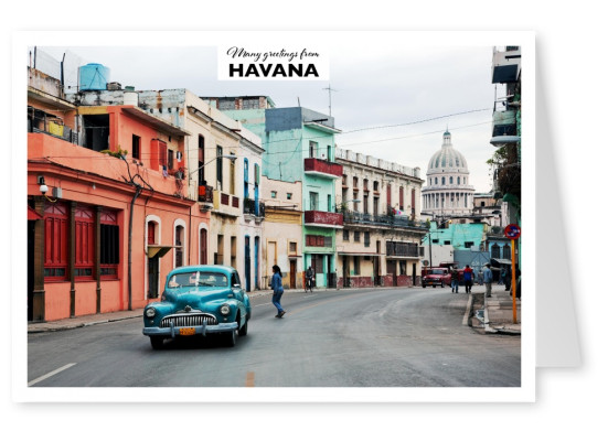 Postcard with photo of Havanas streets