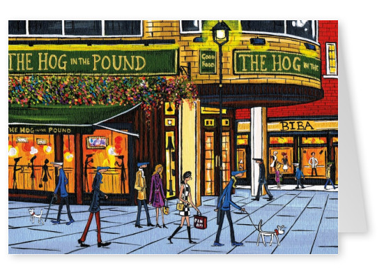 Illustratie Zuid-Londen Kunstenaar Dan De hog in de britse ...