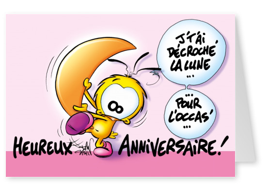 Le Piaf Cartoon Heureux Aniversário