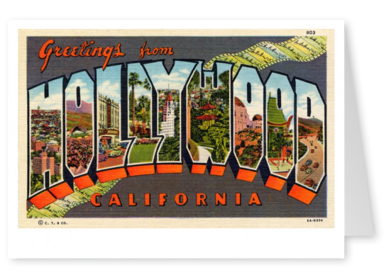 Curt Teich Postal Archivos Collectiongreetings de Hollywod California