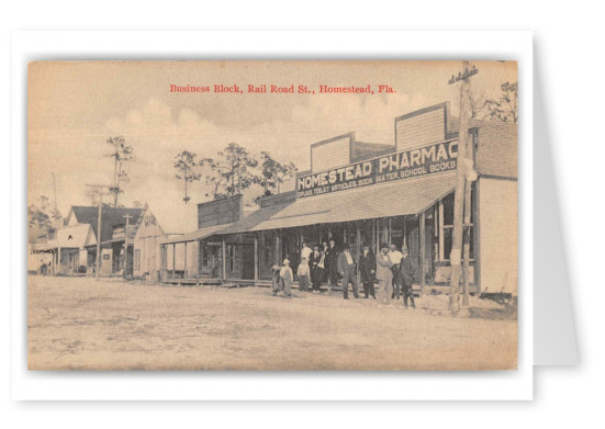 Homestead Florida Railroad Street Pharmacy and Business Block