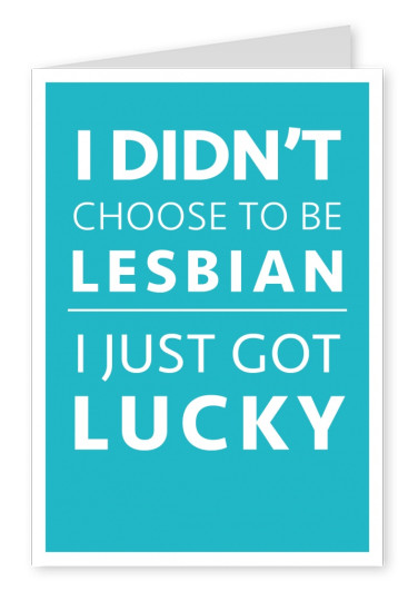 Lesbian quote about queer pride on turqoise backgroundâ€“mypostcard
