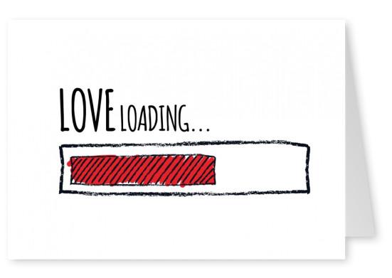 illustration love loading postcard