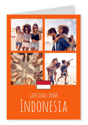 tarjeta de felicitación Saludos desde Indonesia