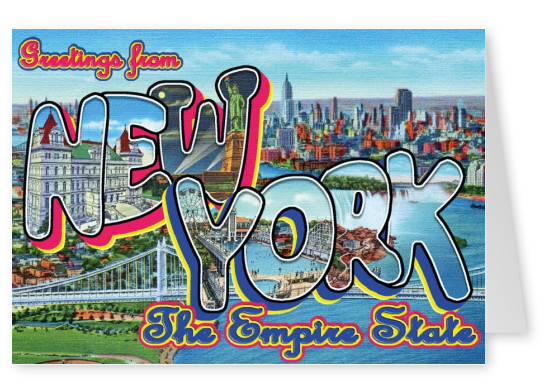 New York Parco In Stile Cartolina