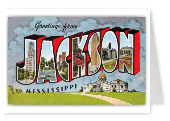 Jackson Mississippi Greetings Large Letter