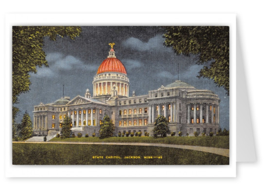 Jackson, Mississippi, State Capitol at night