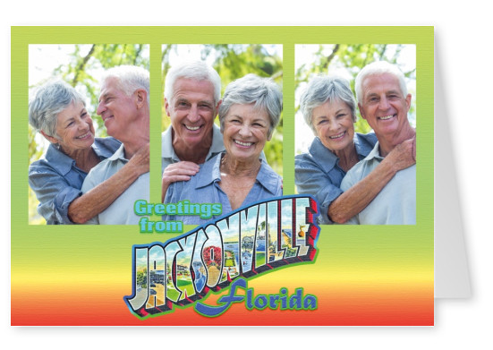  Grande Lettre carte Postale Site Salutations de Jacksonville, en Floride