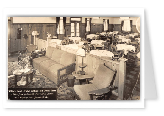 Jacksonville, Florida, dining room of White's Ranch, Hotel Cottages and Restaurant