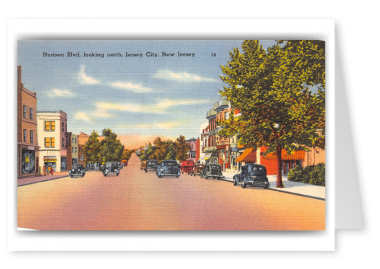 Jersey City, new Jersey, Hudson Boulevard looking North