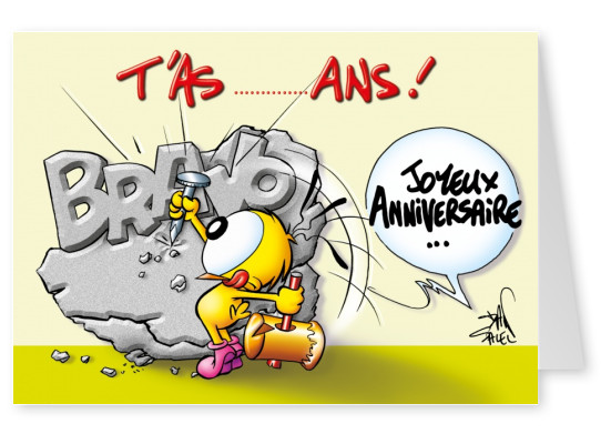 Le Piaf Cartoon Joyeux Anniversaire