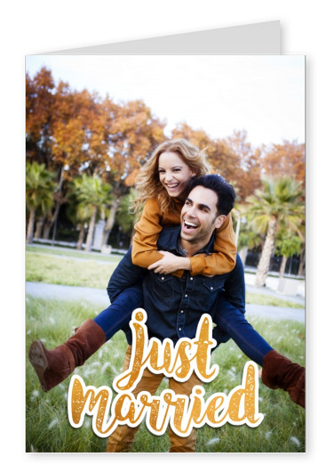 just married in rose handlettering