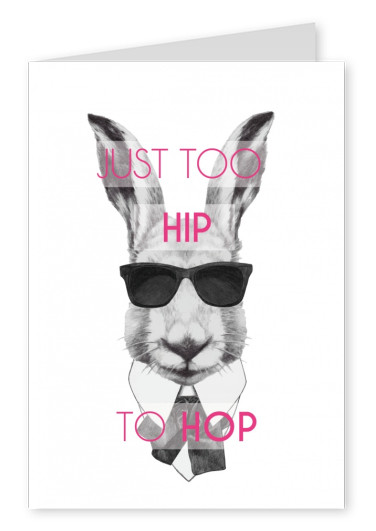 Hipster Easter bunny with sunglasses being too hip to hop