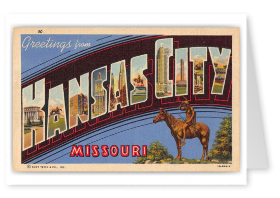 Kansas City Missouri Greetings Large Letter