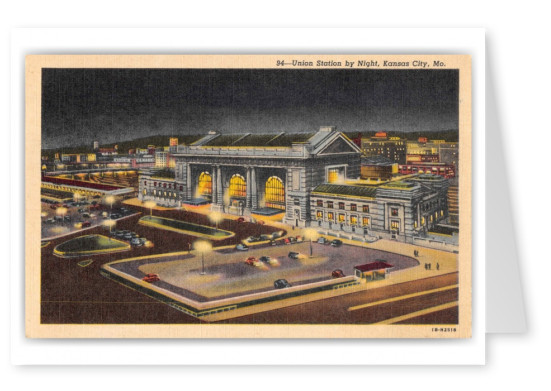 Kansas City Missouri Union Station Exterior at Night