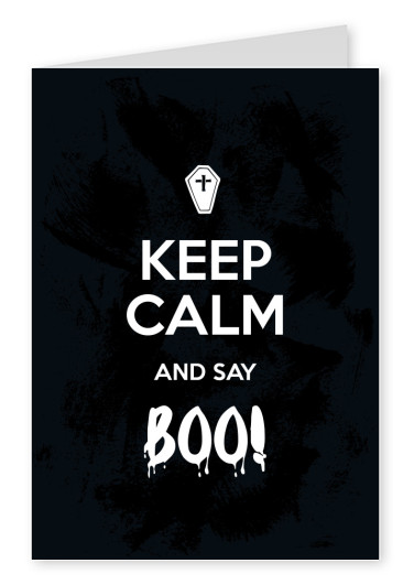 tarjeta de felicitación Keep calm and say BOO